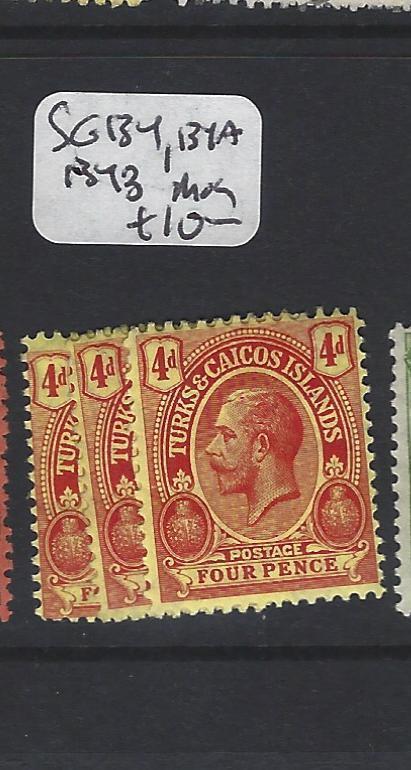 TURKS AND CAICOS (P1805BB)  KGV   4D  SG 134, 134A, 134B   MOG