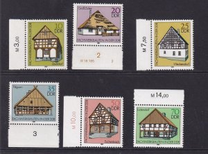 German Democratic Republic DDR #2199-2204 MNH  1981 frame houses