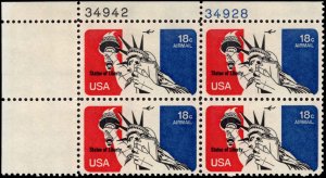US #C87 18¢ STATUE OF LIBERTY MNH UL PLATE BLOCK #34942-34928 DURLAND $1.50