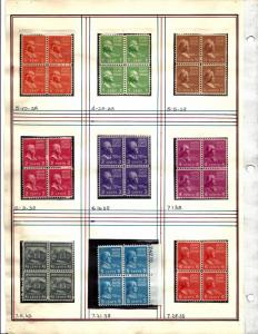 803-834 Mint,OG,NH & Used... Blocks of 4... SCV $189.40