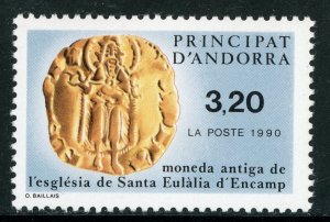 French Colony 1990 Andorra Ancient Coin Sc #398 MNH H259 ⭐⭐