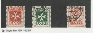 Italy - Rhodes, Postage Stamp, #J1, J3, J6 Used, 1934