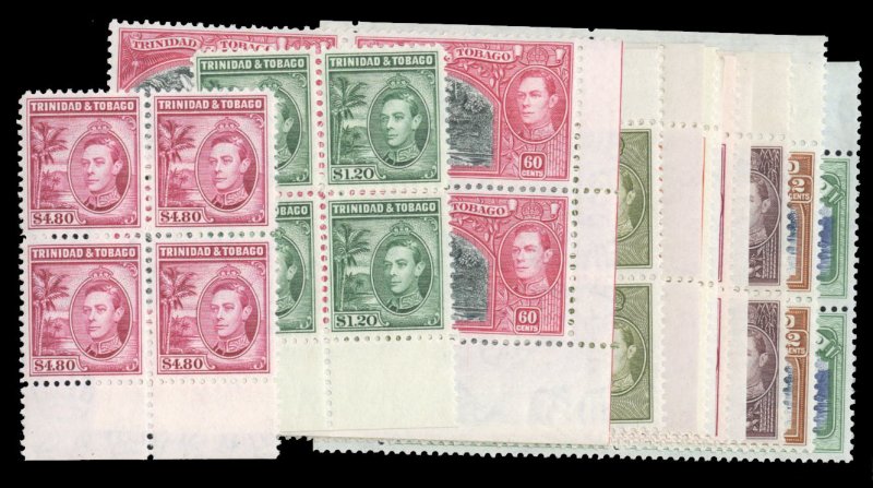 Trinidad and Tobago #50/61 Cat$222.20+ (for hinged), 1938-41 George VI, compl...