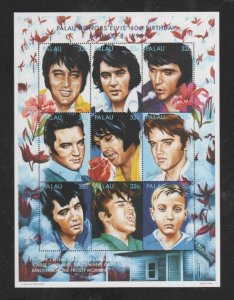 PALAU #350 1995 ELVIS PRESLEY MINT VF NH O.G SHEET 9 (xx)