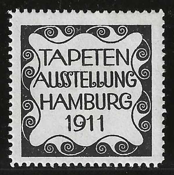 Wallpaper Exhibition, 1911, Hamburg, Germany, Early Poster Stamp