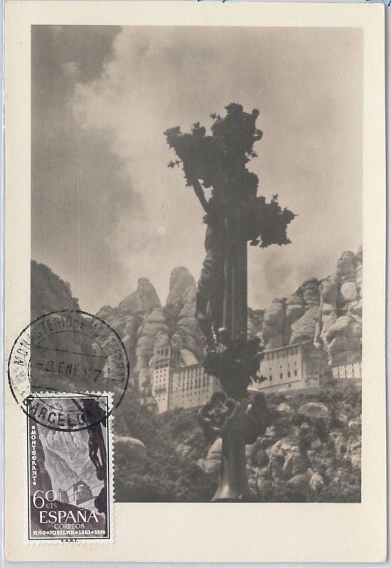 MAXIMUM CARD  - Architecture: Montserrat - SPAIN 1957