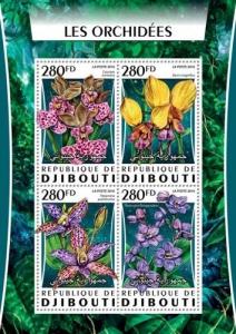 Djibouti Orchids Flowers Flora MNH stamp set