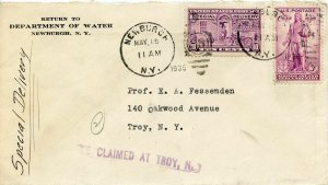 U.S. Scott 777 RI Tercentenary and E15 Special Delivery Cover to Troy, NY