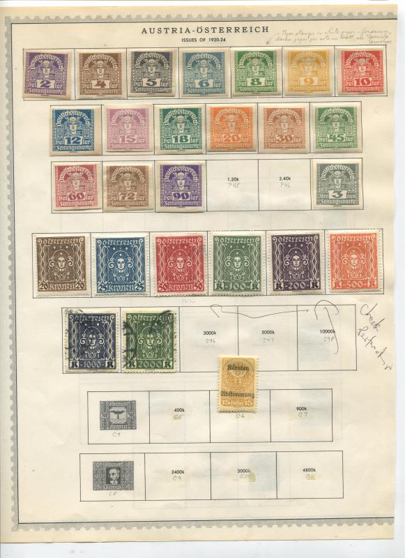 STAMP STATION PERTH Austria # Various Selection of 100 Stamps Mint /Used 1920-24