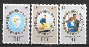 Fiji 442-44 Diana Wedding set MNH (lib)