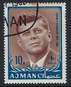 Ajman Sc #26: President John F. Kennedy, 1964 10r CTO. CV $3.50