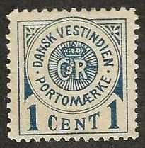 Danish West Indies J1 , mint, partial gum.   1902  (d11)