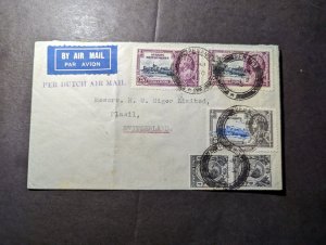 1935 British Singapore Straits Settlements Airmail Cover to Flawil Switzerland