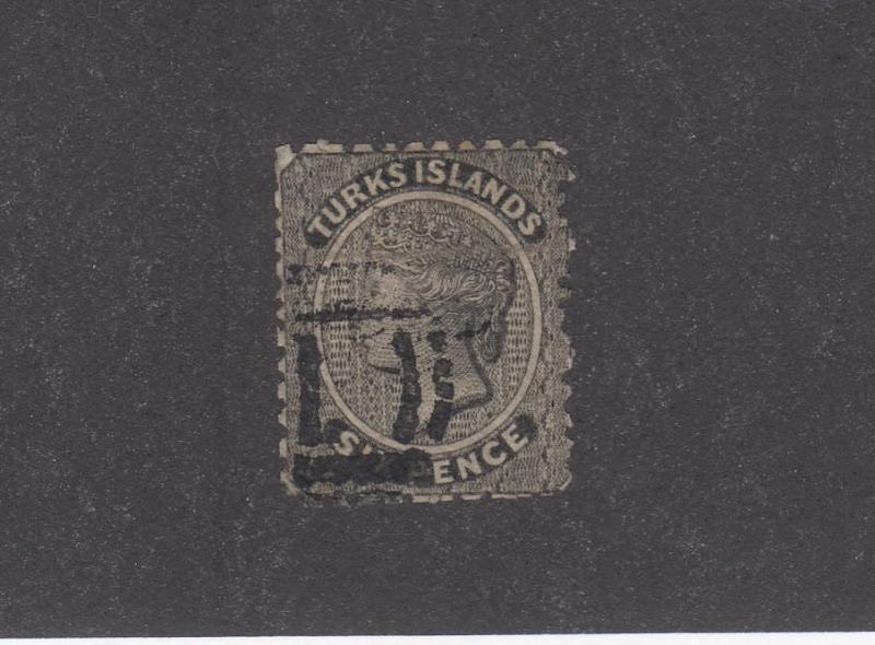 TURKS ISLAND # 2 Q/VICTORIA NUMERAL CANCEL CAT VALUE $140