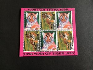 Year of the Tiger 1998 Mint Never Hinged Stamps Sheet R38696