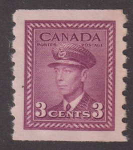 Canada 266 KGVI WWII War Issue Coil 3¢ 1943