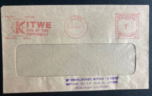 1964 Kitwe Southern Rhodesia Meter Cancel Window Cover