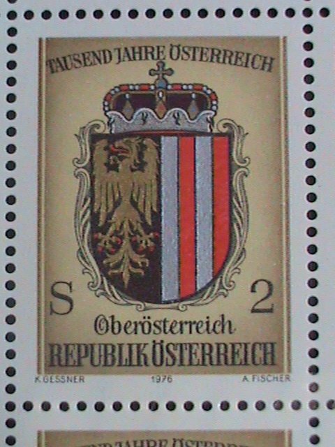 AUSTRIA STAMP-1976 SC#1042 COAST OF ARMS OF AUSTRIA PROVINCE MNH FULL SHEET