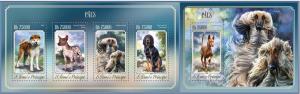 ST. TOME PRINCIPE 2014 2 SHEETS st14506ab DOGS CHIENS