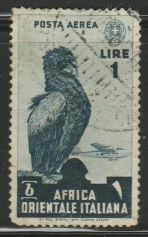 Italy Colony East Africa Air Post 1938 1L Used A18P18F934