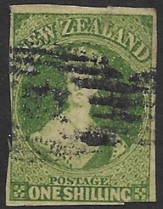 New  Zealand 15   1862   one shilling fine used