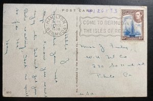 1938 Hamilton Bermuda Picture postcard Cover To Philadelphia PA USA St George Vi