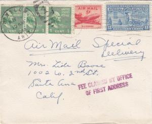 1949, Winslow, AZ to Santa Ans, CA, Airmail, See Remark (18333)