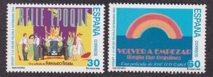 Spain # 2799-2800, Spanish Motion Pictures, NH, 1/2 Cat