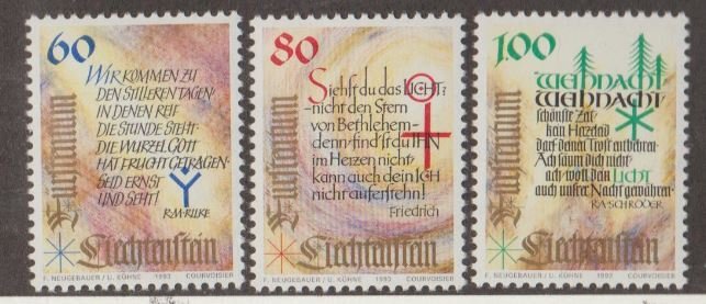 Liechtenstein Scott #1013-1014-1015 Stamps - Mint NH Set