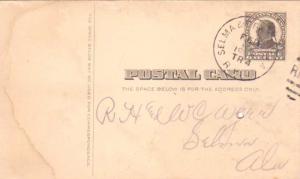 United States U.S. R.P.O.'s Selma & Pensacola 1909 407-D-1  Postal Card  Spin...