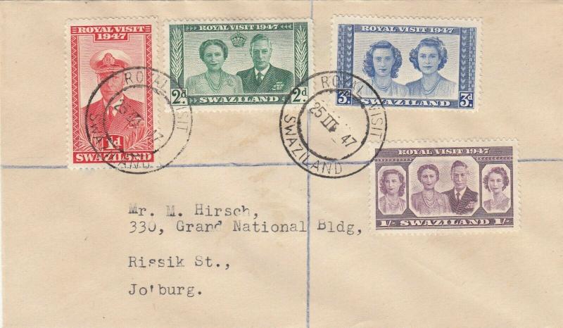 Swaziland Royal Visit First Day Cover 1947