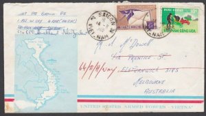 NEW ZEALAND FORCES VIETNAM 1968 US Forces envelope used to Australia........N632