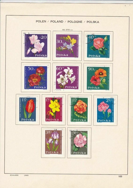 poland/polska/polen world war 2/ flowers stamps page ref 17256