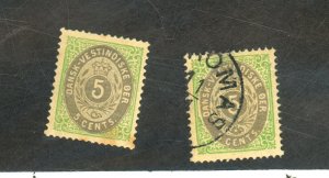 DANISH W INDIES. #8 MINT 8B USED FVF OG LH Cat $61