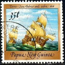 Ship, San Pedrico, Zabre, 1606, Papua New Guinea SC#670 used