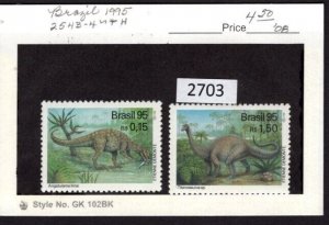 $1 World MNH Stamps (2703) Brazil Scott 2543-2544 Dinosaurs set of 2