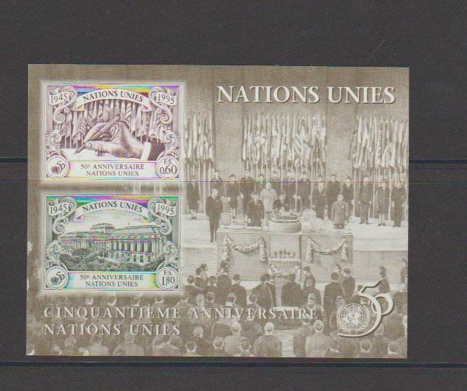 United Nations Geneva 272 Souvenir Sheet 50th Anniversary UN 1995 MNH