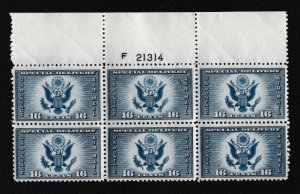 United States # CE1, Special Delivery, Plate # Block of 6, Mint NH, 1/2 Cat,