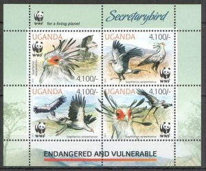 2012 Uganda 3000-3003KL WWF / Birds 16,00 €