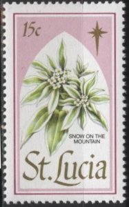 Saint Lucia 927 (mnh) 15c Christmas flowers: snow on the mountain (1988)