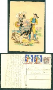 Denmark. Christmas Card 1938, 2 x Seal + 10 Ore. 24 Decs French,Bretagne,Couple.