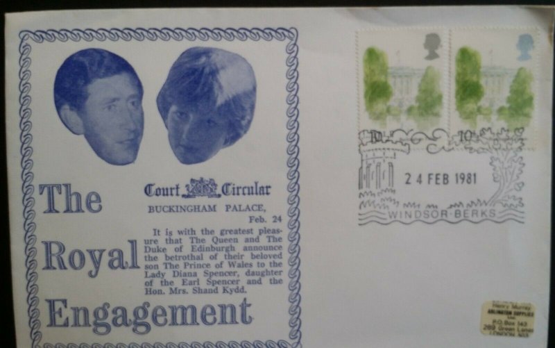 GB 1981 Royal Engagement Cover Windsor SHS