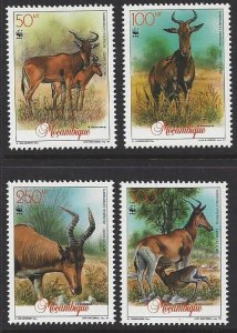 Mozambique #1145a-d MNH set, WWF antelopes, issued 1991