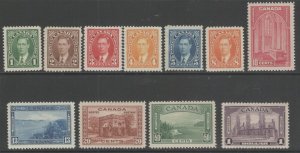 CANADA SG357/67 1937-8 DEFINITIVE SET MTD MINT