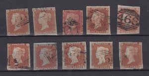 GB QV 1841 1d Red Imperf Unchecked Collection Of 10 BP9032