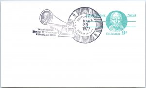 US SPECIAL EVENT POSTAL CARD CENTENNIAL OF THE INVENTION OF THE PHONOGRAPH 1977