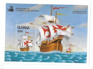 Guyana 1992 Discovery of America Columbus Ship S/S Sc 2533 MNH C7