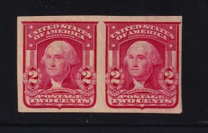 1906 Washington 2c carmine Sc 320 imperf MNH nice OG pair CV $70