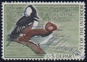 United States RW35 - Used - Hooded Mergansers (cv $11)