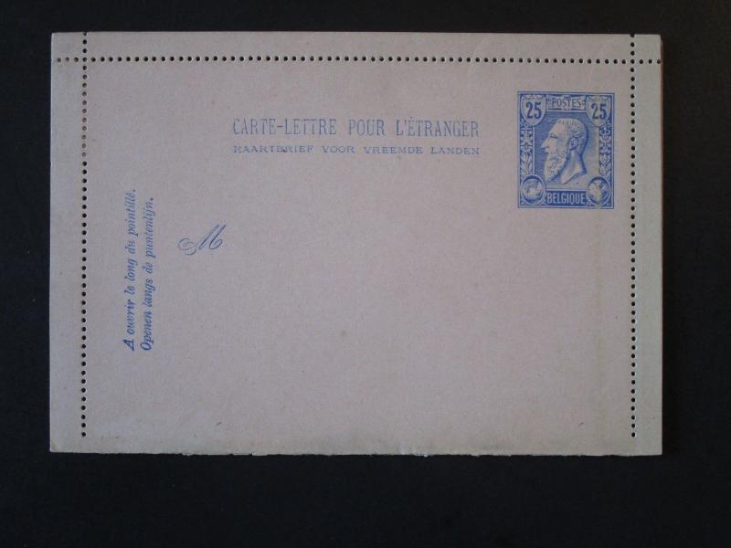 Belgium Late 1800s Letter Card 25c Unused - Z4817